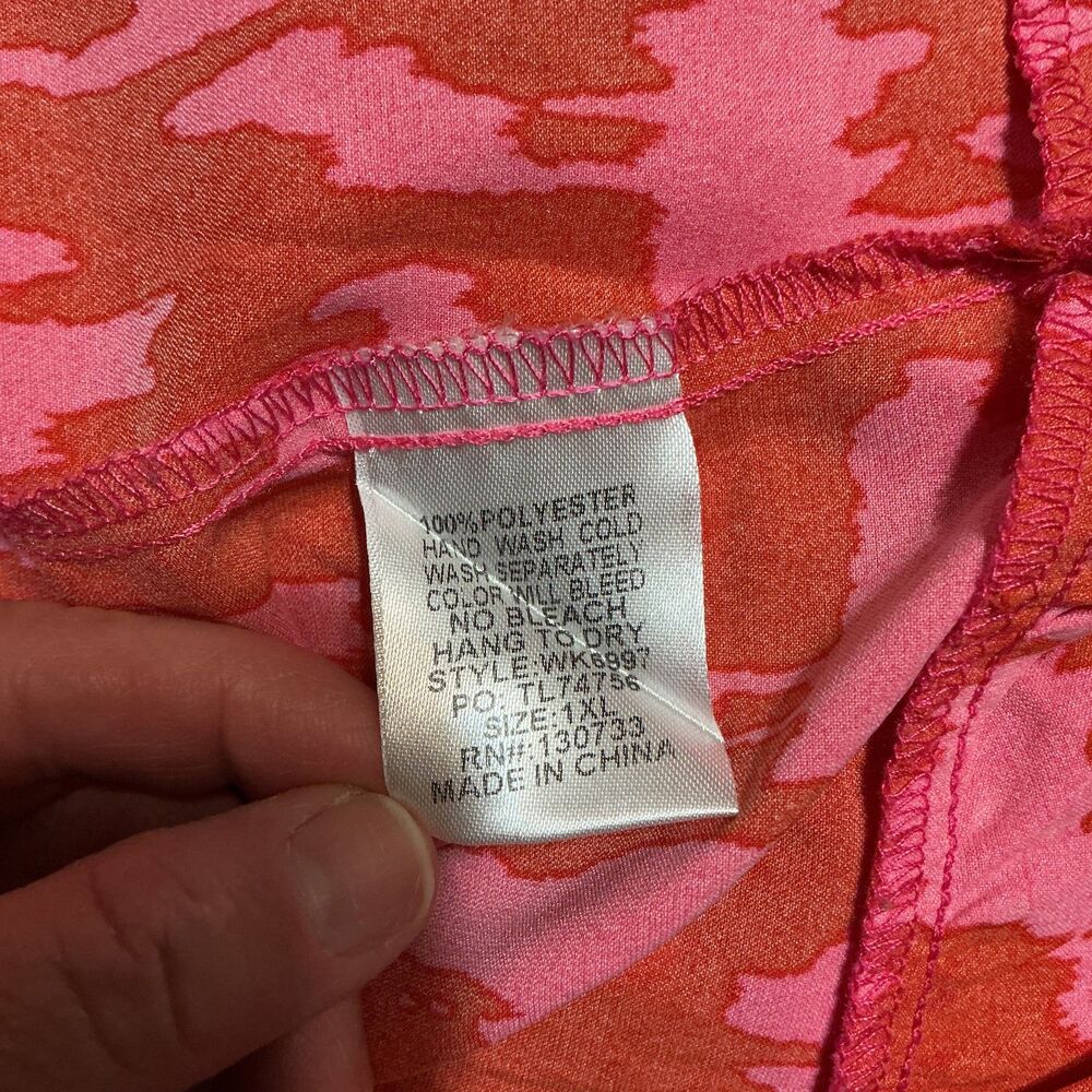 Umgee USA 1XL Floral Print Ruffle Cap sleeve mini babydoll dress Pink Red - Picture 3 of 4